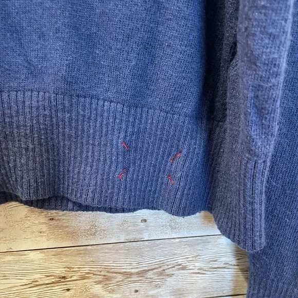 Five Four Mens XL Sweater Lightweight Blue Color‎ Block Two Tone Pullover Long - Picture 4 of 9